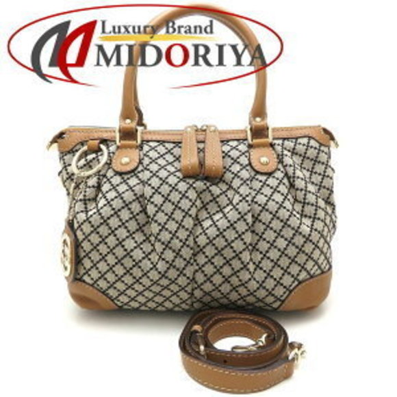 Gucci Beige Sukey Brown Diamante Leather Handbag - Picture 1 of 9